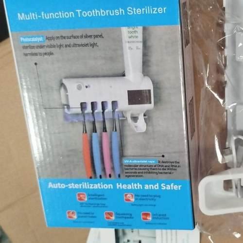 🦷 ESTERILIZADOR UV + SOPORTE DE CEPILLO + DISPENSADOR AUTOMÁTICO DE PASTA