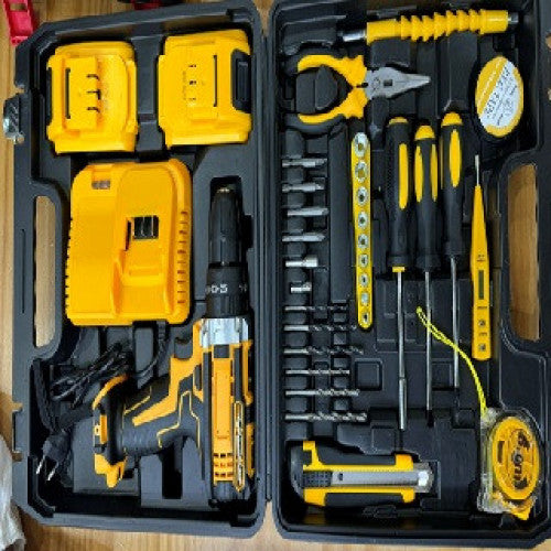 🔧 SET CON TALADRO RECARGABLE + HERRAMIENTAS COMPLETO