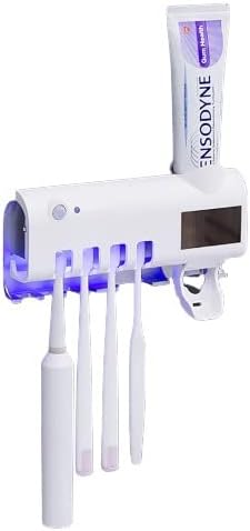 🦷 ESTERILIZADOR UV + SOPORTE DE CEPILLO + DISPENSADOR AUTOMÁTICO DE PASTA
