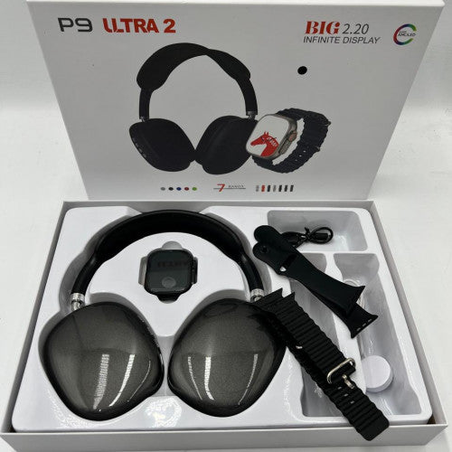 🕒 SMARTWATCH P9 ULTRA + AUDÍFONO + 2 CORREAS