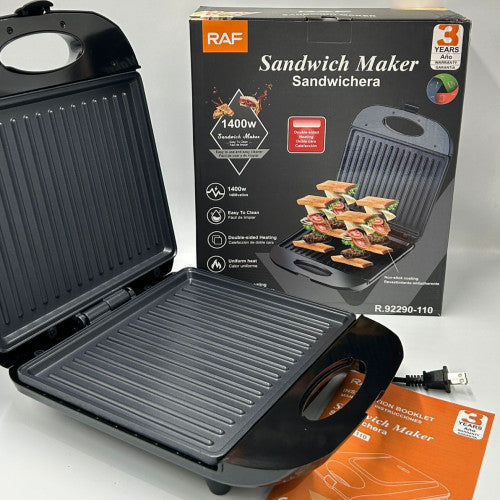 🥪 SANDUCHERA RAF 1400W – RÁPIDA, POTENTE Y PRÁCTICA