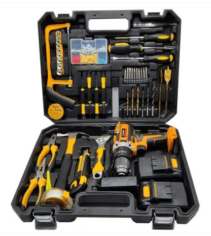 🔧 SET CON TALADRO RECARGABLE + HERRAMIENTAS COMPLETO