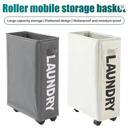 HAMPER/ CESTA DE ROPA SUCIA GRIS CON RUEDAS
